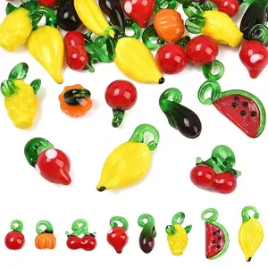 40Pcs 8 Styles Handmade Lampwork Pendants