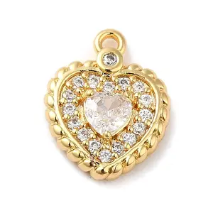 Brass Micro Pave Cubic Zirconia Pendants