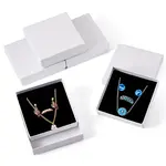 5Pcs Rhombus Textured Cardboard Jewelry Packing Boxes with Sponge Inside