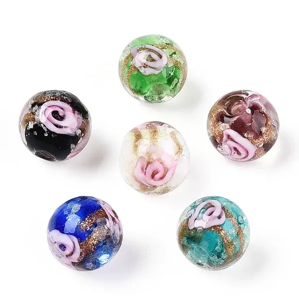 Luminous Handmade Gold Sand Lampwork Beads