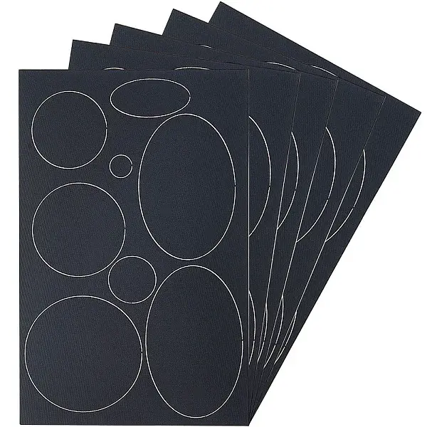 Rectangle with Round & Oval Pattern Self-adhesive Nylon Applique