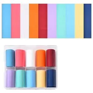 10Rolls Solid Color Nail Art Transfer Stickers