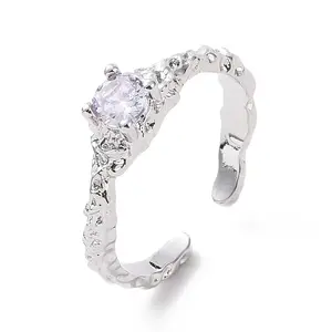 Cubic Zirconia Open Cuff Ring