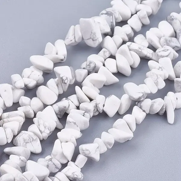 Natural Howlite Stone Bead Strands