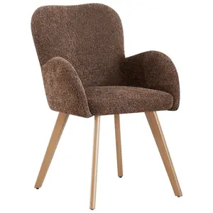 MID.YOU ŽIDLE S PODRUČKAMI, buklé, látka teddy, hnědá, barvy dubu