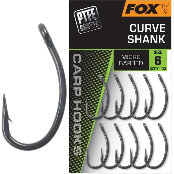 Fox háčky curve shank 10 ks - velikost 6