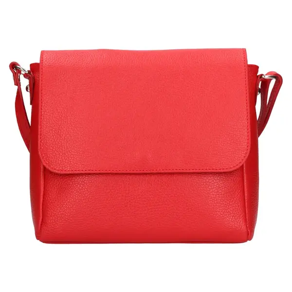 Dámska kožená crossbody kabelka Italia Nikka - červená