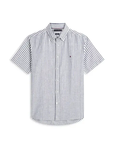 TOMMY HILFIGER Košeľa  tmavomodrá / biela