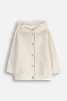 Kojenecká mikina Coccodrillo béžová barva, s kapucí, hladká, NOSTALGIC MEADOW GIRL NEWBORN