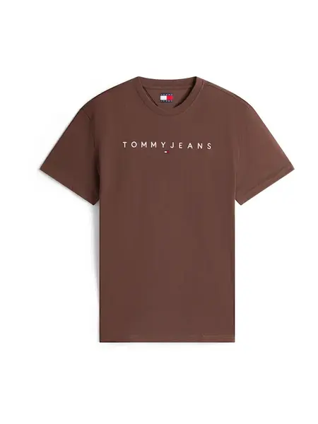 Tommy Jeans Tričko  čokoládová / biela