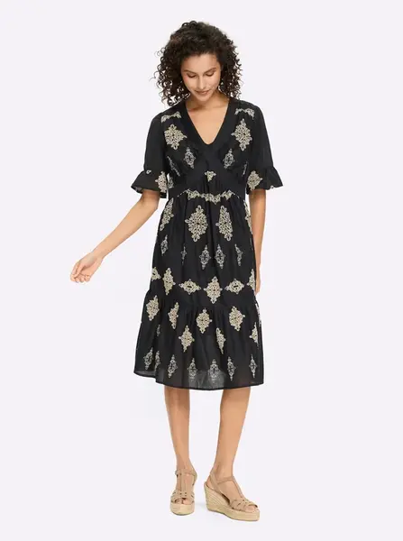 heine Šaty  béžová / čierna