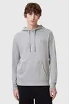 Bavlněná mikina AllSaints BRACE pánská, šedá barva, s kapucí, hladká, M034JB