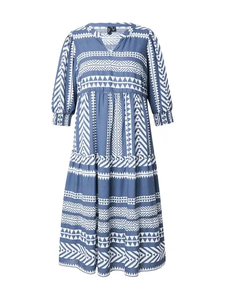 Vero Moda Curve Šaty 'VMCDicthe'  modrosivá / biela
