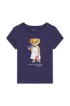 Dětské bavlněné tričko Polo Ralph Lauren tmavomodrá barva, 312965226001