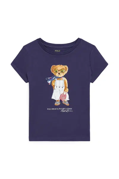 Dětské bavlněné tričko Polo Ralph Lauren tmavomodrá barva, 312965226001