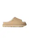 Semišové pantofle UGG Greenport Slide dámské, béžová barva, na platformě, 1167610-SAN