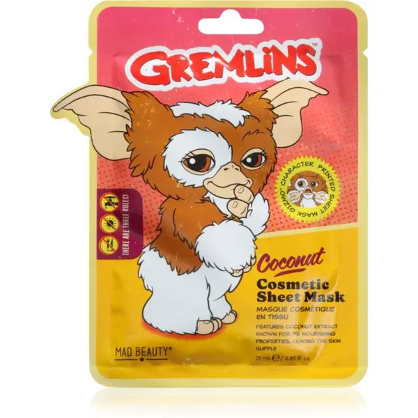 Mad Beauty Gremlins hydratační plátýnková maska s kyselinou hyaluronovou 25 ml