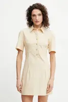 Šaty Patrizia Pepe béžová barva, mini, 2A2899 A570