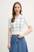 Polo tričko United Colors of Benetton béžová barva, 124ME3019