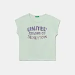 Dětské bavlněné tričko United Colors of Benetton tyrkysová barva, 3I1XC10P1