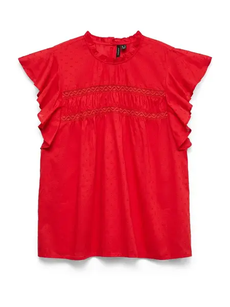 VERO MODA Tričko 'VMTRINE'  krvavo červená
