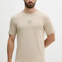 Bavlněné tričko Marc O'Polo pánské, béžová barva, s potiskem, 524201251298