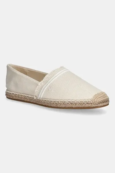Espadrilky Tommy Hilfiger FRINGE CANVAS CLOSED ESPADRILLE béžová barva, FW0FW08881
