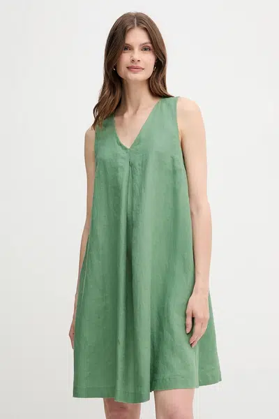 Lněné šaty United Colors of Benetton mini, 4AGHDV0AX