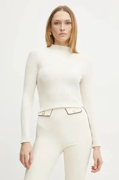 Svetr Morgan MAIKIA dámský, béžová barva, lehký, s pologolfem, MAIKIA