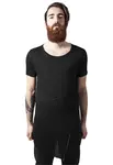 Black T-shirt with a long front zipper with an open edge