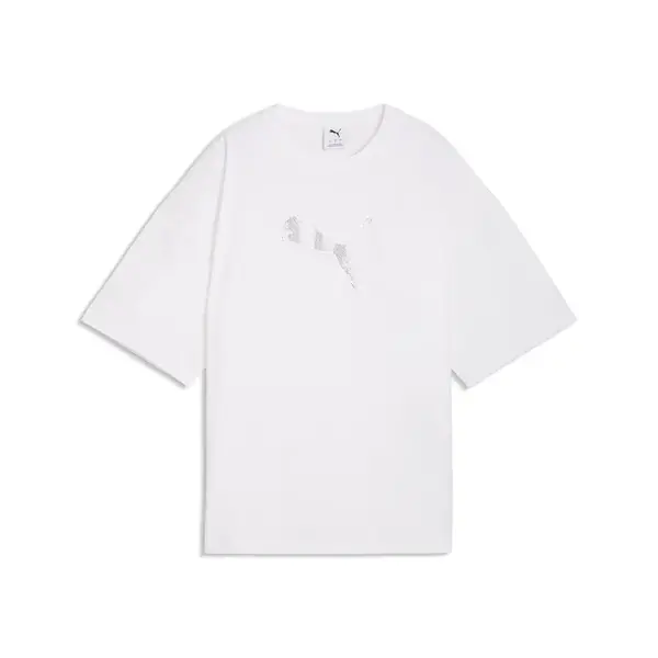 PUMA Tričko 'Essentials'  strieborná / biela