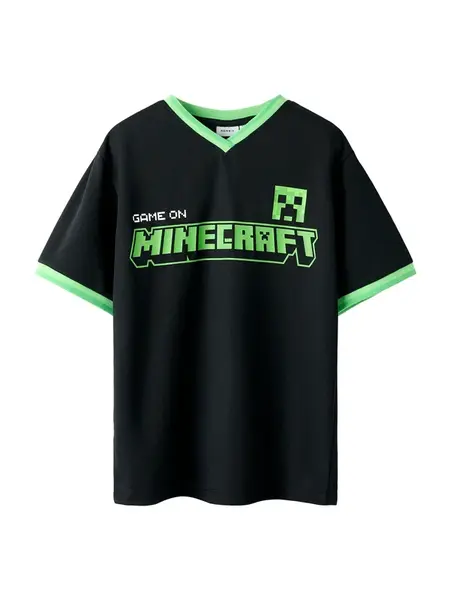 NAME IT Tričko 'NKMMali Minecraft'  zelená / čierna / biela