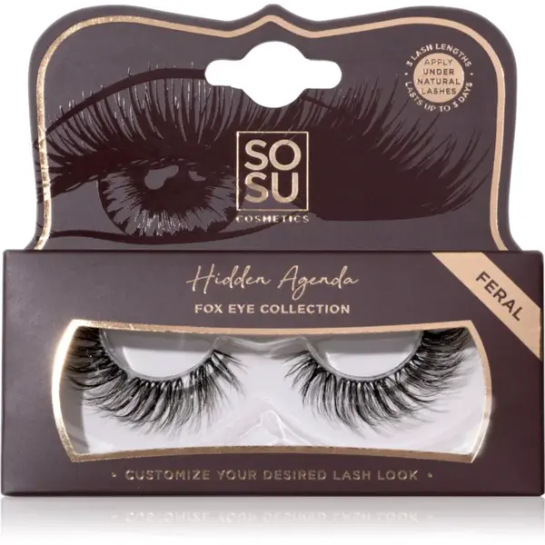 SOSU Cosmetics Hidden Agenda Fox Eye Collection umělé řasy odstín Feral 1 ks