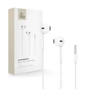 Tech-Protect Ultraboost slúchadlá do uší 3.5mm mini jack, biele