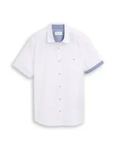 TOM TAILOR Košeľa  modrá denim / biela