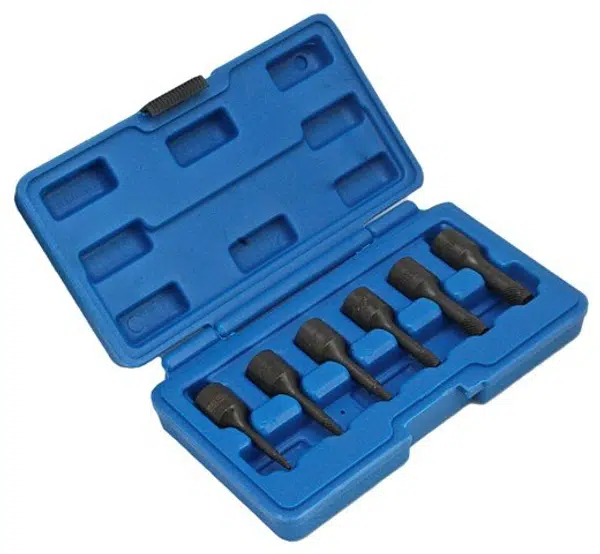Vytahováky na zalomené šrouby a štefty 3/8", 2-10 mm, sada 6 ks - SATRA