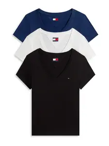 Tommy Jeans Tričko  námornícka modrá / čierna / biela