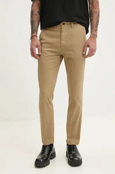 Kalhoty Superdry pánské, zelená barva, ve střihu chinos, M7011135A-D8S