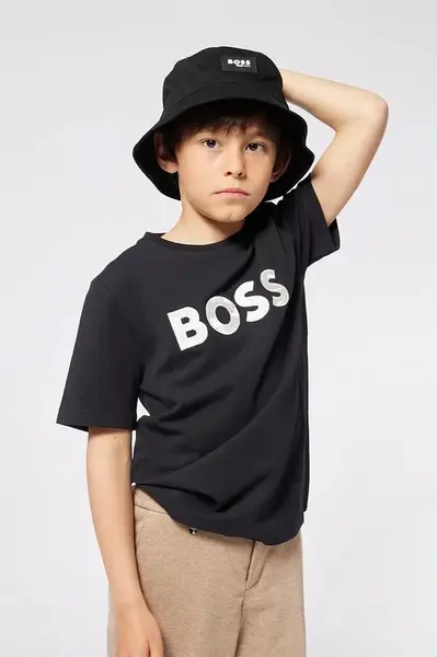 BOSS  Dětské bavlněné tričko