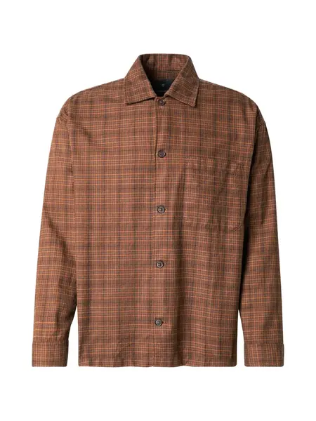 JACK & JONES Košeľa 'JPRBLAMADISON'  karamelová / tmavohnedá / biela