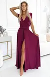 509-3 Elegant long dress tied in many ways - burgundy with glitter