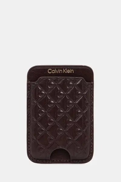 Calvin Klein Kožené puzdro na karty Calvin Klein