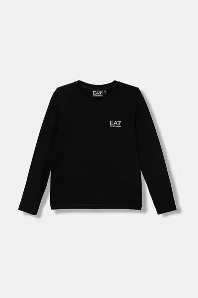 Detská bavlnená košeľa s dlhým rukávom EA7 Emporio Armani