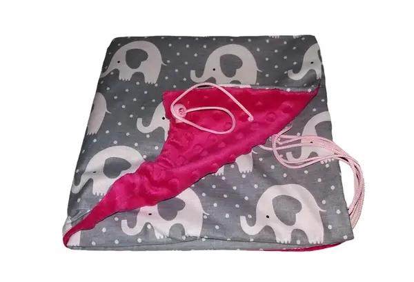 Nekĺzavá obojstranná deka MINKY/ BAVLNA - väčšia, Malinová