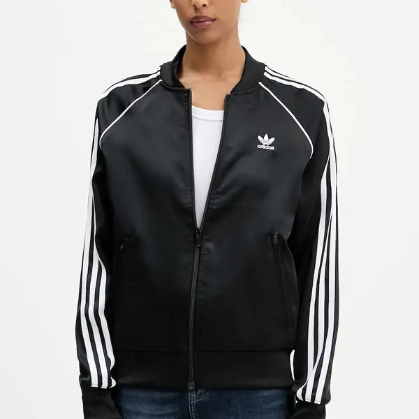 Mikina adidas Originals SST SATIN čierna farba, s nášivkou, JZ6733