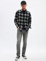 Šedé pánske slim fit džínsy GAP GapFlex
