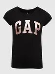 Čierne dievčenské tričko s logom GAP