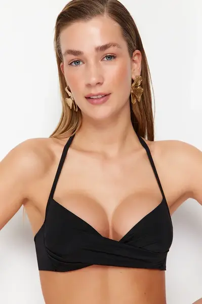 Trendyol Čierny Push Up Bikini Top