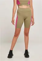 Women's Color Block Cycle Khaki/Light Purple Shorts