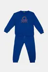 Dětská bavlněná tepláková souprava United Colors of Benetton modrá barva, 3J68GK00S